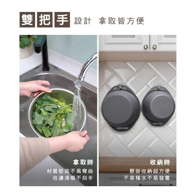 【Arlink】不鏽鋼 雙層圓形洗菜籃 中(洗菜藍/瀝水籃/廚房收納/蔬果瀝水籃/K11)