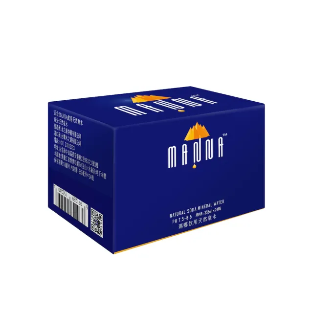 【MANNA 瑪哪】天然蘇打礦泉水355mlx24入/箱(進口鹼性無氣火山冷泉水)