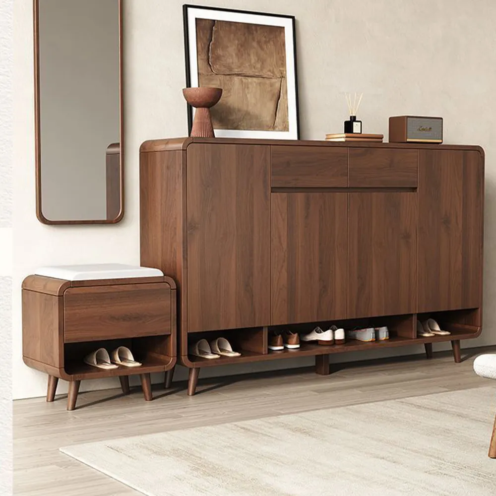 【新川】新中式大容量鞋櫃 可調層板 儲物櫃 玄關櫃(收納櫃 靠墻玄關櫃)