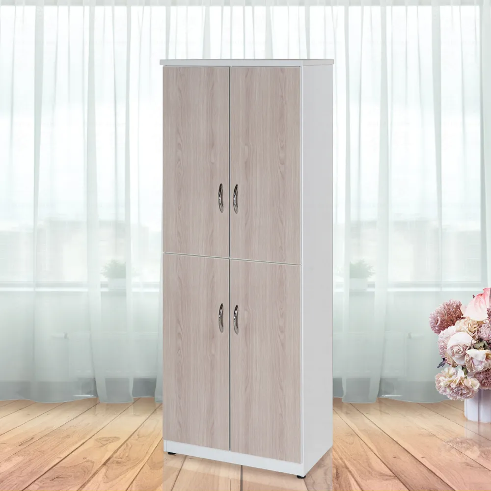 【Build dream 築夢家具】2.1尺 四門防水塑鋼高鞋櫃 塑鋼家具/楓木色系列(緩衝門片)