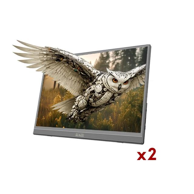 【REAICE】15.6型IPS超薄可攜式外接螢幕-2入體驗組(Switch外接螢幕/Type-C/可攜式螢幕/攜帶式電腦螢幕)
