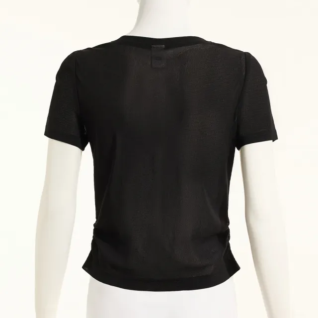 【ILEY 伊蕾】質感透膚修身內搭上衣(黑；M-XL；1262021302)