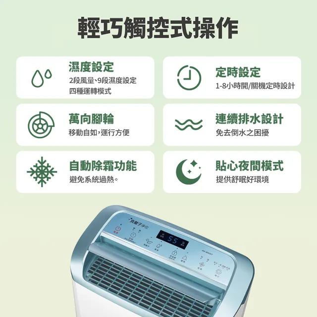【SAMPO 聲寶】10.5L一級能效智慧全能除濕機(AD-W520T)