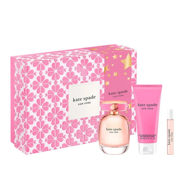 【KATE SPADE】桃氣甜心淡香精禮盒(淡香精100ml+香水筆7.5ml+身體乳100ml.專櫃公司貨)