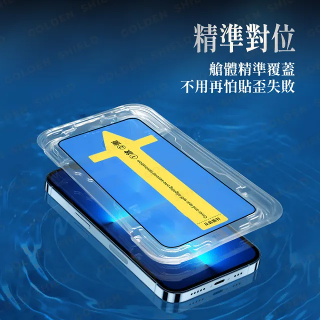 【GOLDEN SHIELD】秒貼．抗藍光滿版保護貼(螢幕手機保護貼膜i18/17/16/15/14/13/12/11 Plus/Pro/Pro Max