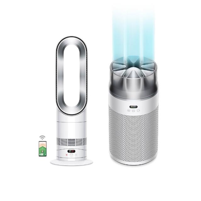 【dyson 戴森】HJ10 噴射氣流空氣清淨機 (銀白色) + AM15 涼暖風扇  (超值組)