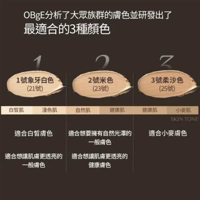 【OBgE】自然遮瑕粉底棒系列 13g (1號象牙色/2號米色/3號柔沙色)
