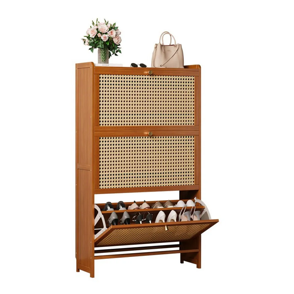 【Quality 聚家】鞋櫃 鞋架 翻鬥鞋櫃 超薄鞋櫃 玄關櫃 鞋架(50*24*120CM/翻鬥設計/透氣門/健康楠竹)