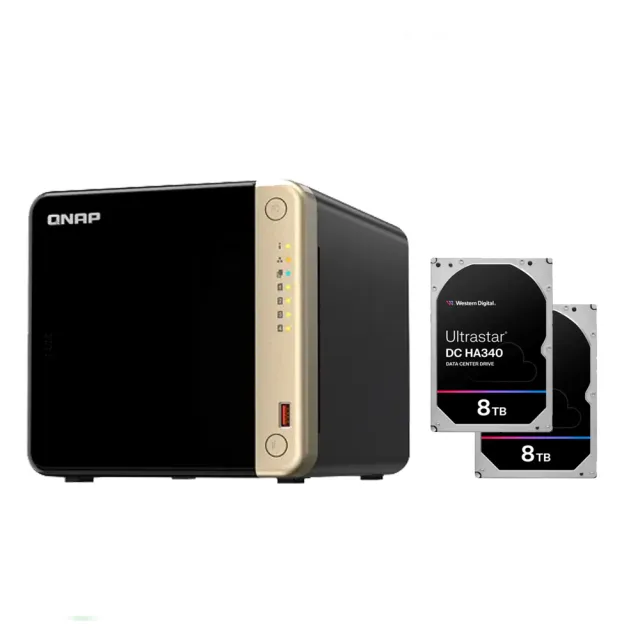 【QNAP】搭WD 8TBx2★TS-464-8G 4Bay NAS 網路儲存伺服器+Ultrastar DC HA340 8TB