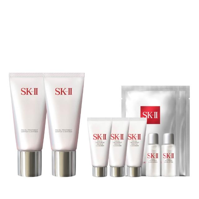 SK-II 美膚旅行九件套組，內含潔面乳、化妝水、青春露、活膚霜及面膜，國際航空版專為旅行設計，輕便易攜。此為平行輸入商品，為專櫃套組拆售商品，常見無中文標示與外盒封膜包裝，商品標籤可能有「贈品 /體驗品/非賣品/ Sample / not for sale / not for individual sale / tester」等字樣。請確認可接受此類包裝後再訂購。使用前請注意保養品感受度可能因環境、壓力、氣候而有所不同，若有過敏請立即停止使用並請教醫師。建議存放於陰涼處以避免變質。正確效期以實際出貨商品為主。商品圖片僅供參考，以收到實物為準。為保障消費者權益，請於收到商品三日內全程錄影開箱，以利退換貨。線上購物享有貨到日起十天猶豫期，但需保持商品全新狀態及完整包裝。