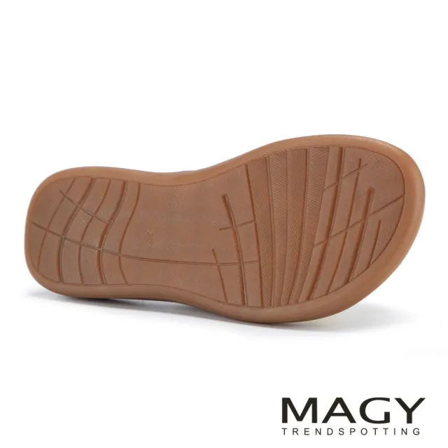 【MAGY】柔軟羊皮蝴蝶結平底拖鞋 米色