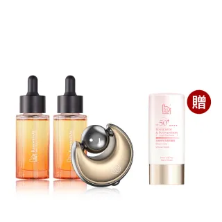 【Bonnie House 植享家】天后級煥顏精華組(植萃花韻煥顏精華油30ml*2+冰川皓月喚顏臉部按摩器 - 霧銀金)