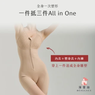 【beaulace 薄蕾絲】獨家極塑腰線拉鍊式塑身衣 玩美緊緻(中塑型)