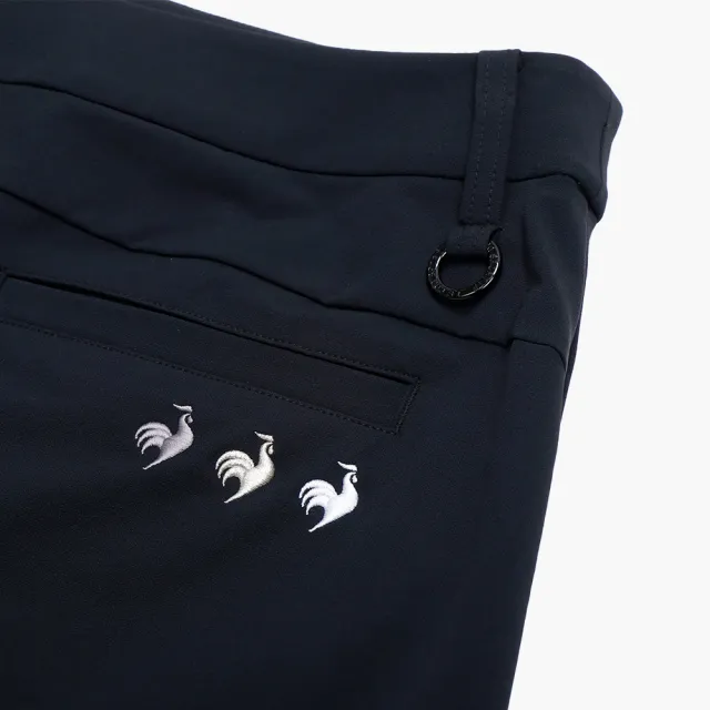 【LE COQ SPORTIF 公雞】高爾夫系列 女款黑色彈性防撥水防油防污短裙 QLX8T701