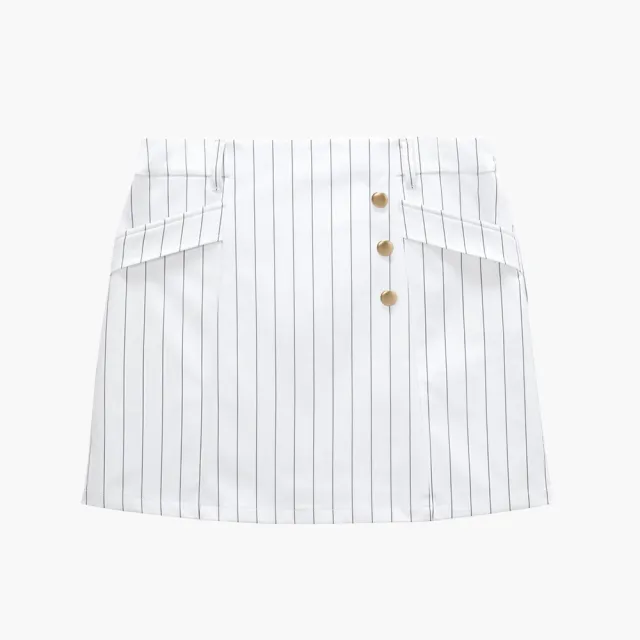 【LE COQ SPORTIF 公雞】高爾夫系列 女款白色吸汗速乾防曬彈性舒適親膚短裙 QLX8J701