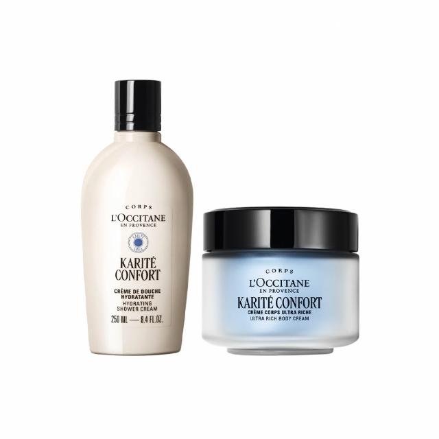 【L’Occitane 歐舒丹】官方直營 乳油木沐浴美體組(乳油木沐浴霜250ml+乳油木保濕身體霜200ml)