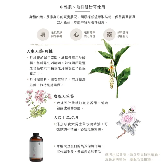 【阿原】月桃洗頭水-500mL(清潔同時保養)