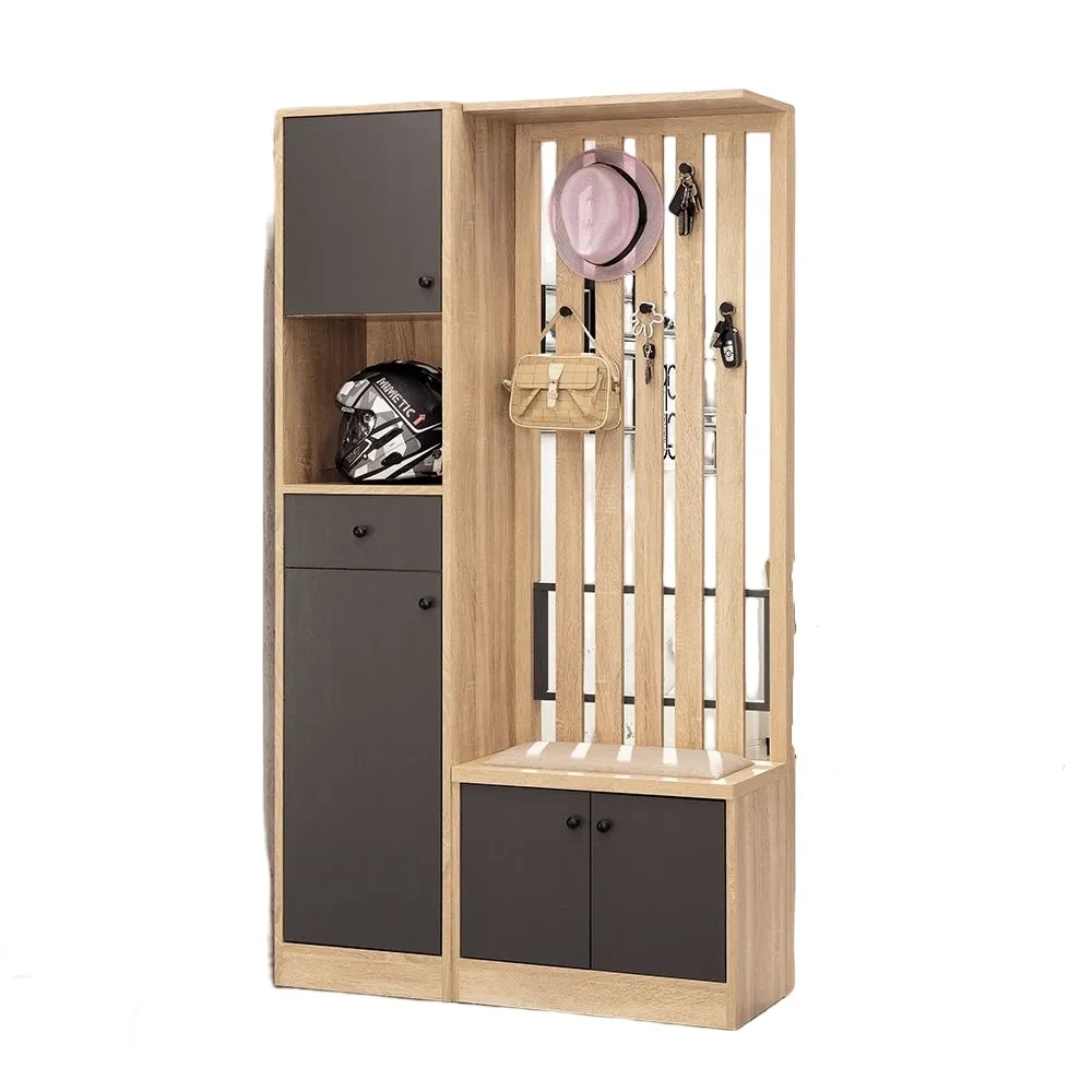 【MUNA 家居】亞倫3.2尺屏風玄關鞋櫃/L16+L11+L19(鞋櫃 櫥櫃 收納)