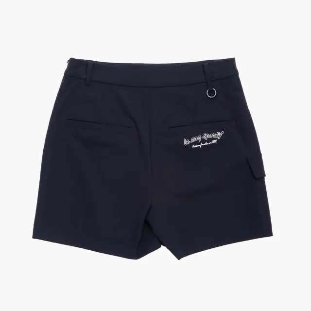 【LE COQ SPORTIF 公雞】高爾夫系列 女款深藍色彈性防撥水防油防污短褲 QLX8T901