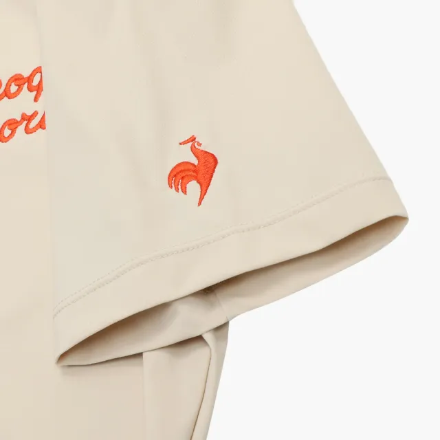 【LE COQ SPORTIF 公雞】高爾夫系列 女款卡其色吸汗速乾彈性防曬短袖POLO衫 QLX2T219