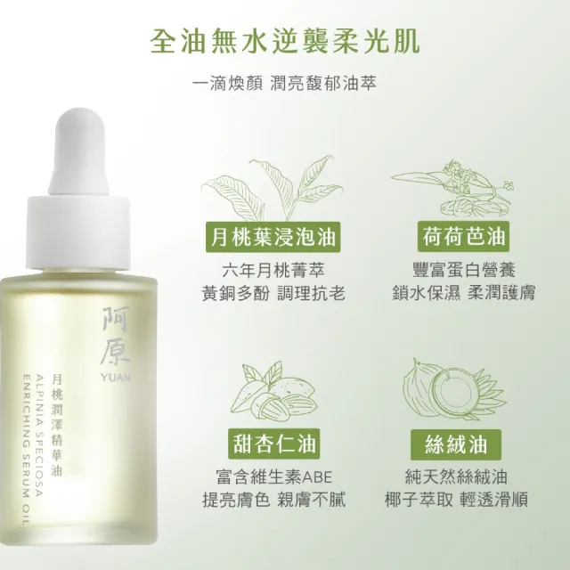 【阿原】月桃潤澤精華30mL(植癒力.月桃.修護滋養.柔軟角質.溫暖放鬆)