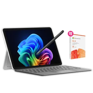 【Microsoft 微軟】鍵盤蓋+筆+365個人版組★Surface Pro 12吋 輕薄觸控筆電-白金(Snapdragon X Plus/16G/51