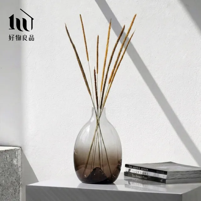 【好物良品】大款_日本極簡大肚玻璃花瓶｜小口大肚設計 高級感插花器 樸素高級感 桌上裝飾