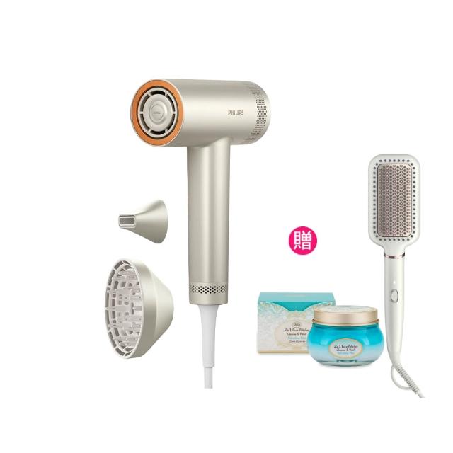 【Philips 飛利浦】BHD837/51 BLDC高速護髮吹風機-momo獨家(銀色/11萬轉馬達/2億負離子/極速快乾/官方直營)