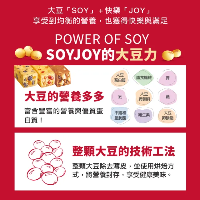 【SOYJOY】大豆營養棒2盒組(巧克力口味+白巧克力夏威夷豆口味;膳食纖維 無添加麵粉 不含膽固醇 能量補充)