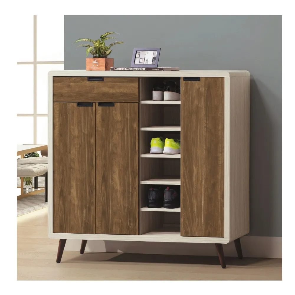 【MUNA 家居】鋼刷橡木2.7尺鞋櫃176另有淺灰橡木色(鞋櫃 櫥櫃 收納)