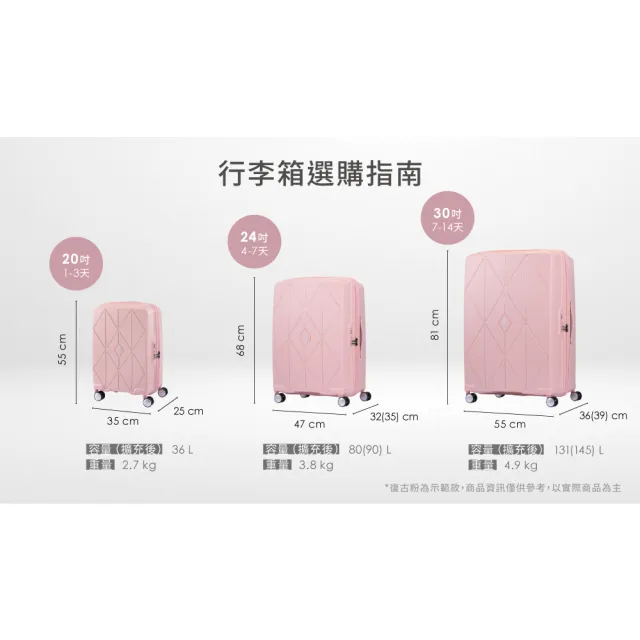 【AMERICAN TOURISTER 美國旅行者】30吋 ARGYLE 可擴充大容量輕量PP耐衝擊行李箱/旅行箱/出清品(多色可選)