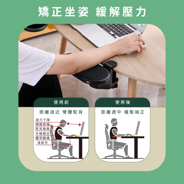 【職人家居】鍵盤手拖 護腕墊 旋轉手托架 電腦桌手托 手肘支撐架 電腦護腕墊 185-HSH25(手部支撐架 手腕墊)
