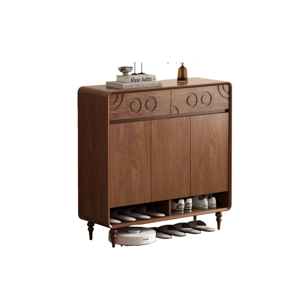 【TAMZU 潭祖】實木入戶鞋櫃 大容量玄關儲物櫃 簡約現代鞋櫃 陽台收納櫃(ZD660款 全實木 100*39.5*103)