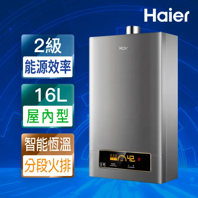 【Haier 海爾】16L智能恆溫強制排氣熱水器DC5基本安裝JSQ31-16NG1/FE(火速安裝)