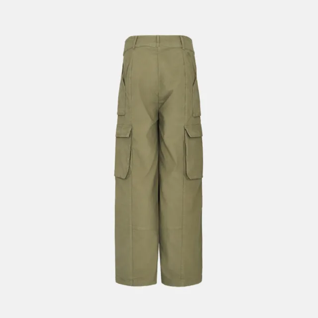 【Timberland】女款灰綠色寬版機能長褲(A6H7H590)