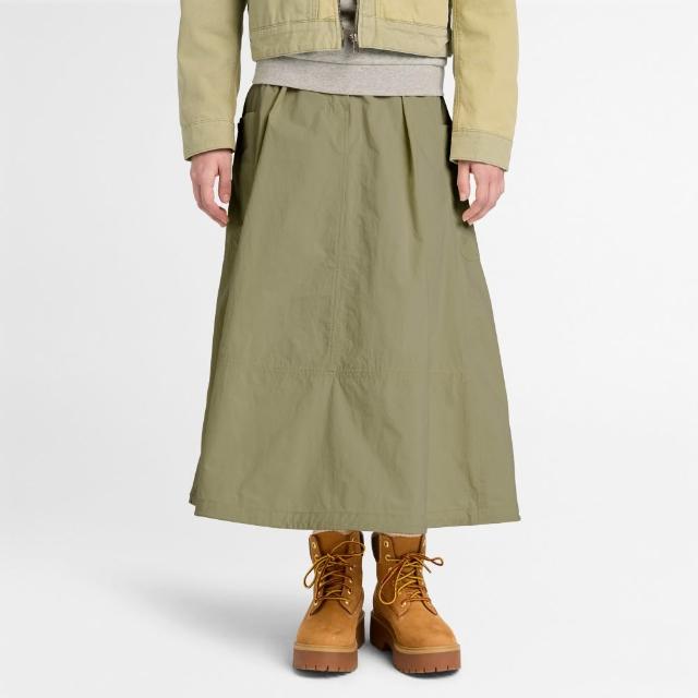 【Timberland】女款灰綠色防曬工裝長裙(A42HF590)