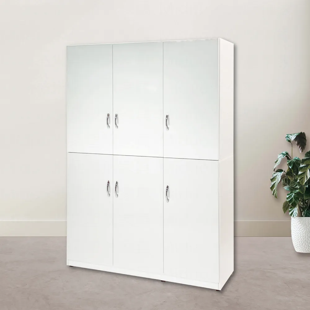 【Miduo 米朵塑鋼家具】4尺六門塑鋼鞋櫃 上下座鞋櫃 防水塑鋼家具