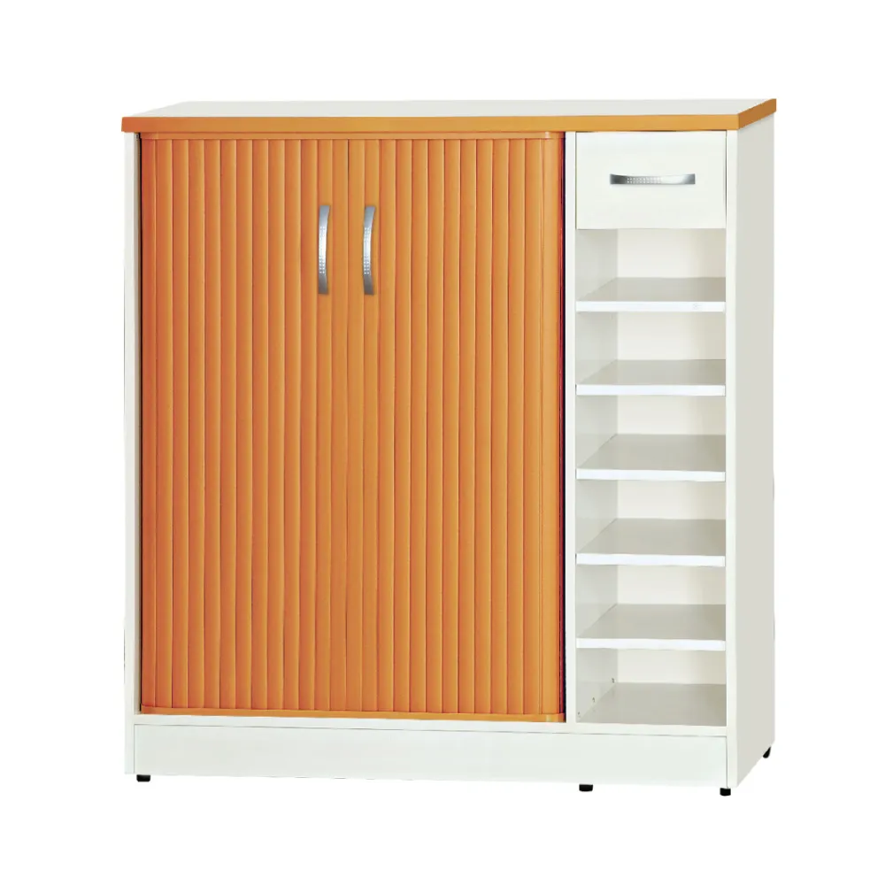 【文創集】安格 南亞塑鋼3.3尺捲簾雙拉門單抽側開放鞋櫃