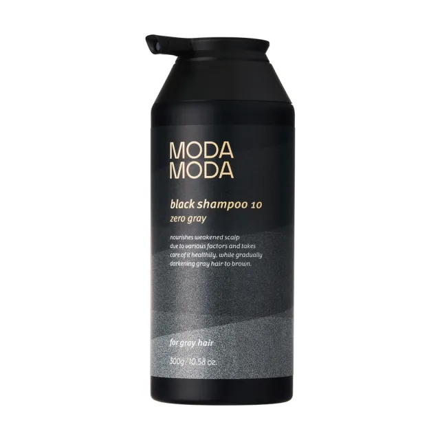 【MODA MODA】ZERO GRAY黑色洗髮精300gx2入組(遮白髮/賦活喚黑/黑髮素/白髮補色/白髮染)