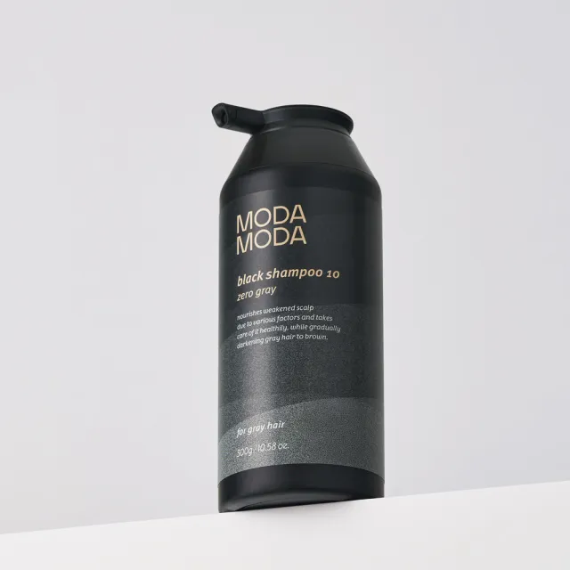 【MODA MODA】ZERO GRAY黑色洗髮精300gx2入組(遮白髮/賦活喚黑/黑髮素/白髮補色/白髮染)