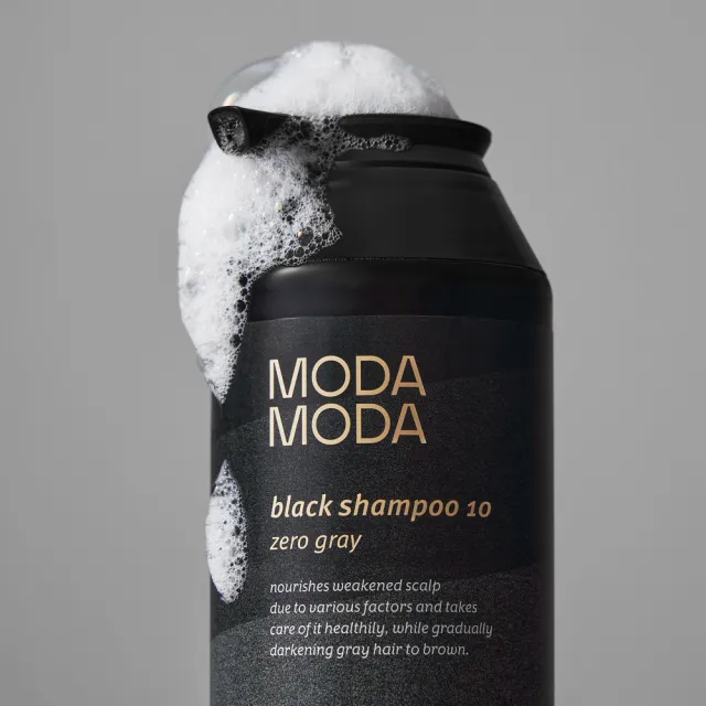 【MODA MODA】正貨保證 向原廠正式進口 ZERO GRAY黑色洗髮精300gx2入組(遮白髮/黑髮素/白髮補色/白髮染)