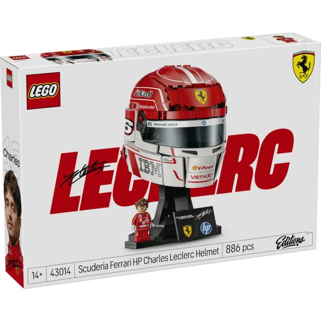 【LEGO 樂高】Editions Ferrari 法拉利 頭盔2入組 (43014 Leclerc & 43022 Hamilton)