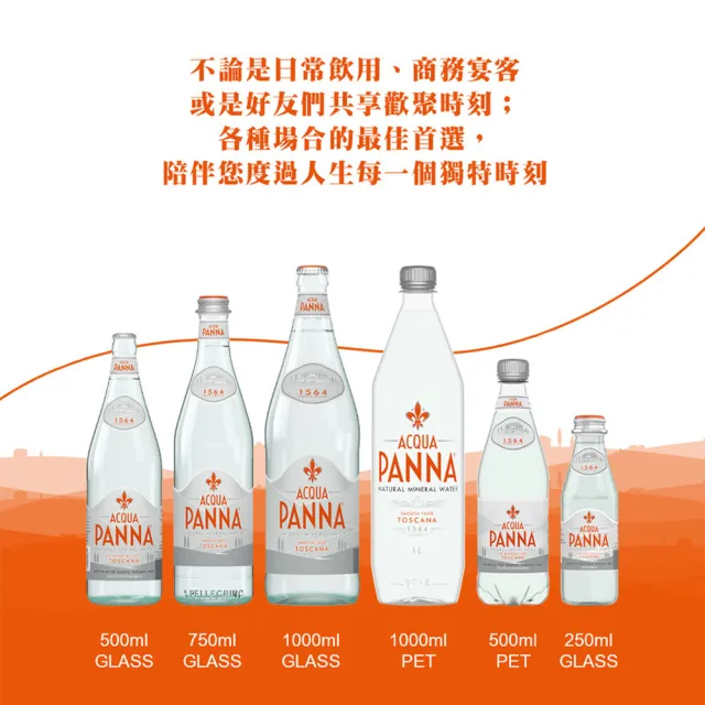 【Acqua Panna 普娜】天然礦泉水玻璃瓶裝250mlx24入/箱