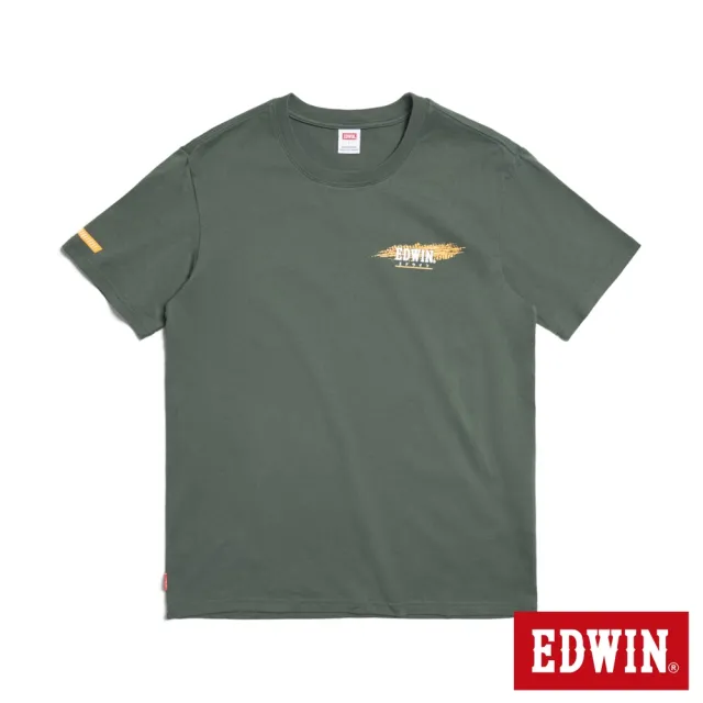 【EDWIN】男裝 抓地力印花短袖T恤(苔綠色)