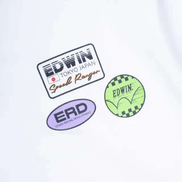 【EDWIN】男裝 大寬版徽章短袖T恤(白色)