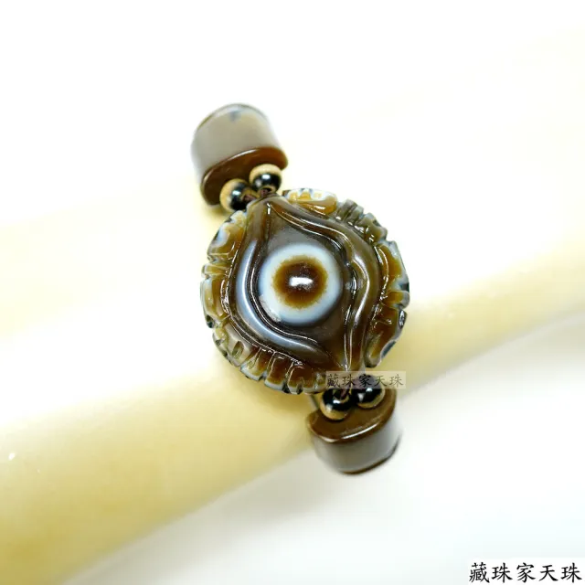 【藏珠家】精品32mm財咒天眼+不動明王咒天珠手鍊
