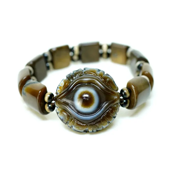 【藏珠家】精品32mm財咒天眼+不動明王咒天珠手鍊