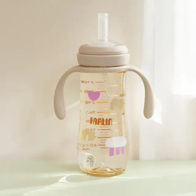 【Farlin】Grow With Colors 寬口PPSU吸嘴重力吸管練習杯270ml(防逆流設計 6M+) - 多款可選