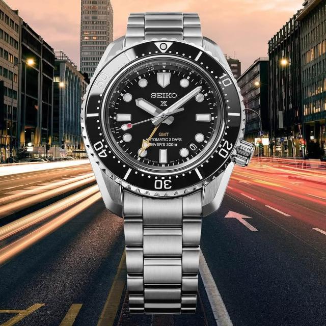 【SEIKO 精工】Prospex 1968經典GMT黑水鬼陶瓷圈潛水機械錶-黑x銀/42mm(HBC002J1/6R54-00P0D)618 禮物