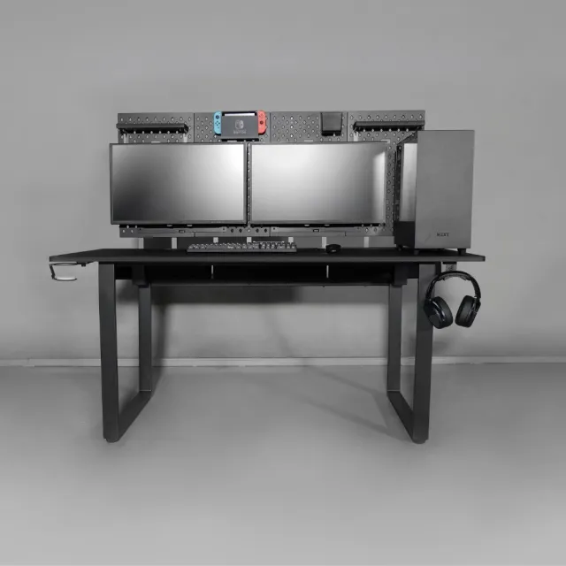 【Dezctop】Bifrost 160 多功能電腦桌 160x70cm-附洞洞板層板組 含運送到府(電競桌/書桌/辦公桌/工作桌)